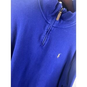 POLO RALPH‎ LAUREN Sweater Mens XL Estate Rib 1/4 Zip Pullover Cotton Flesh Pony